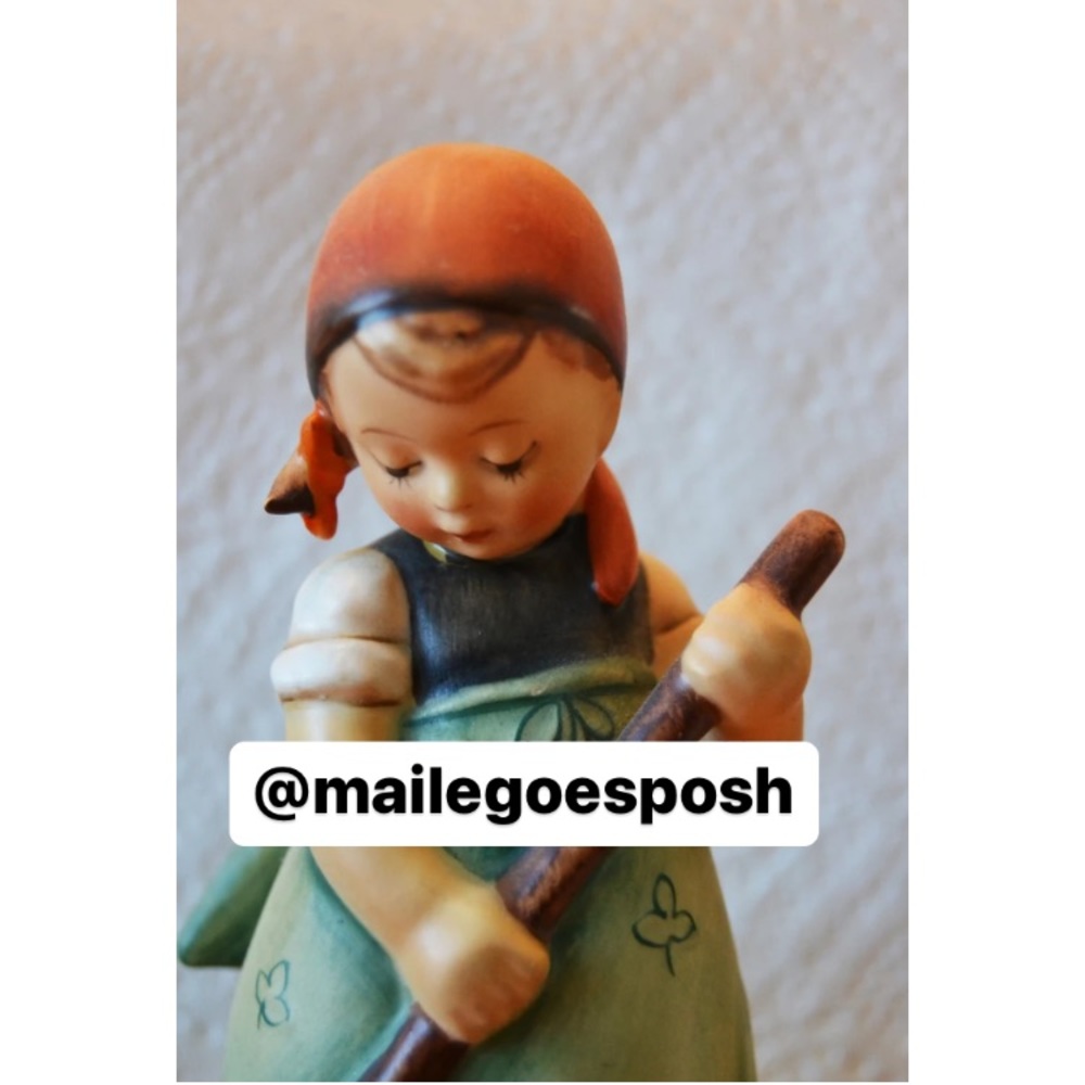 Art Photograph Print of Hummel sweeping girl figurine 4X6” photo girl’s decor